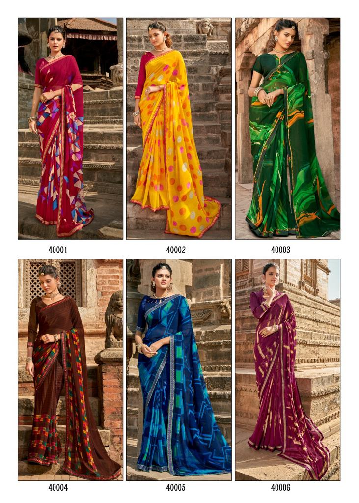 Kashvi Virasat Fancy Wear Georgette Printed Stylish Saree Collection